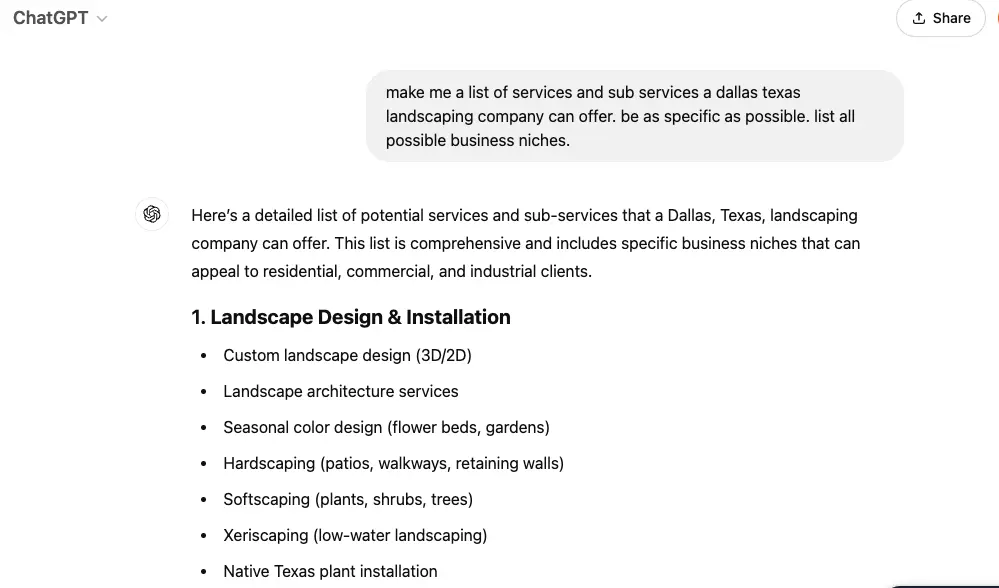 using ChatGpt to find profitable contractor niches